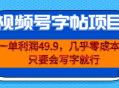 视频号字帖项目 一部手机就能操作