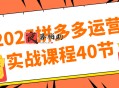 2025拼多多运营实战课程40节