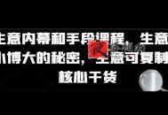 生意内幕核心干货和手段课程